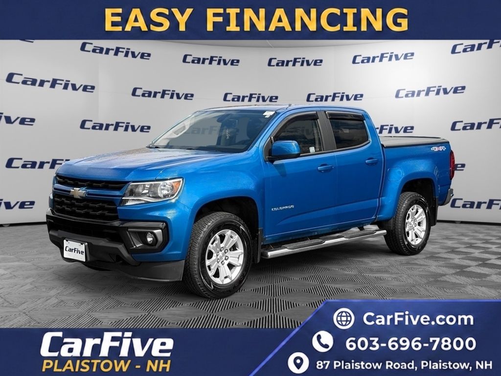 Bright Blue Metallic 2022 Chevrolet Colorado Pickup Truck Four-Wheel Drive 8-Speed Automatic