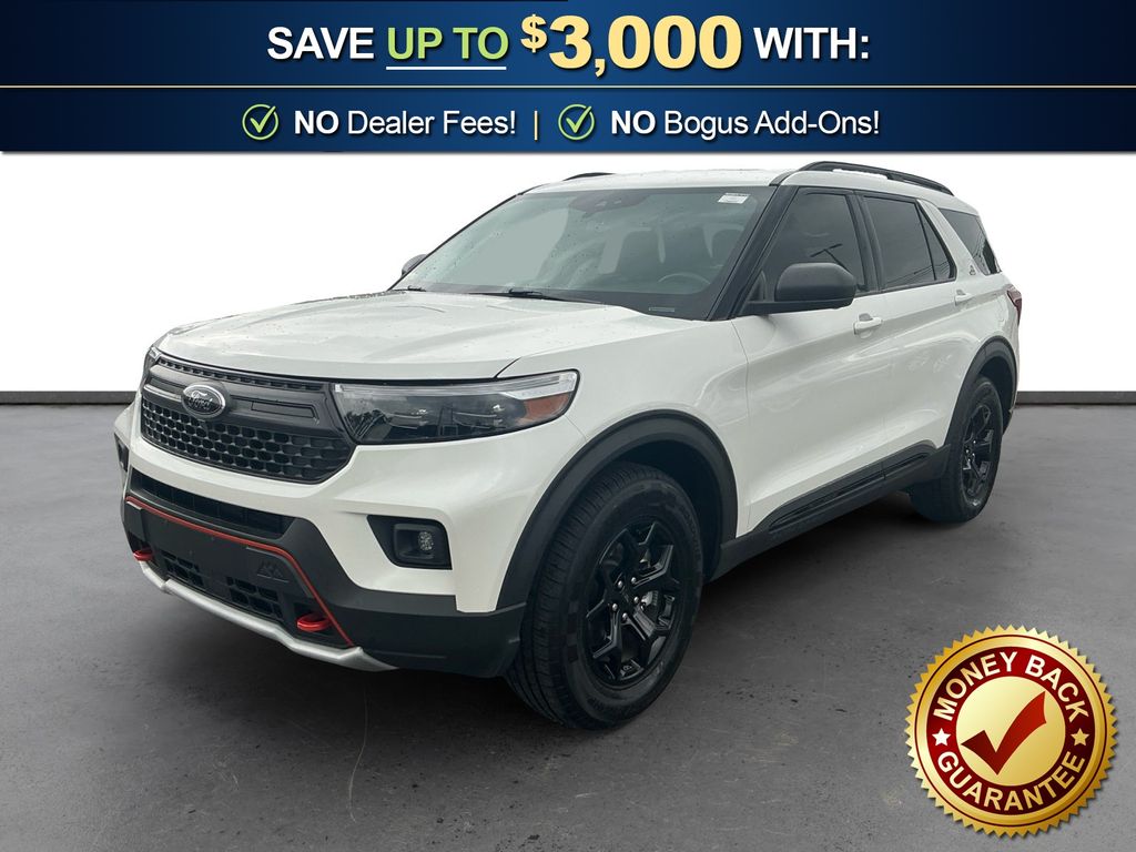 Star White Metallic Tri-Coat 2021 Ford Explorer SUV / Crossover All-Wheel Drive Automatic