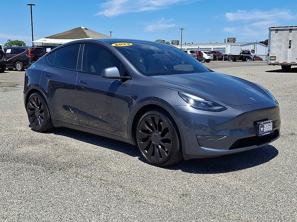 Gray 2022 Tesla Model Y Performance AWD SUV / Crossover All-Wheel Drive 1-Speed Automatic
