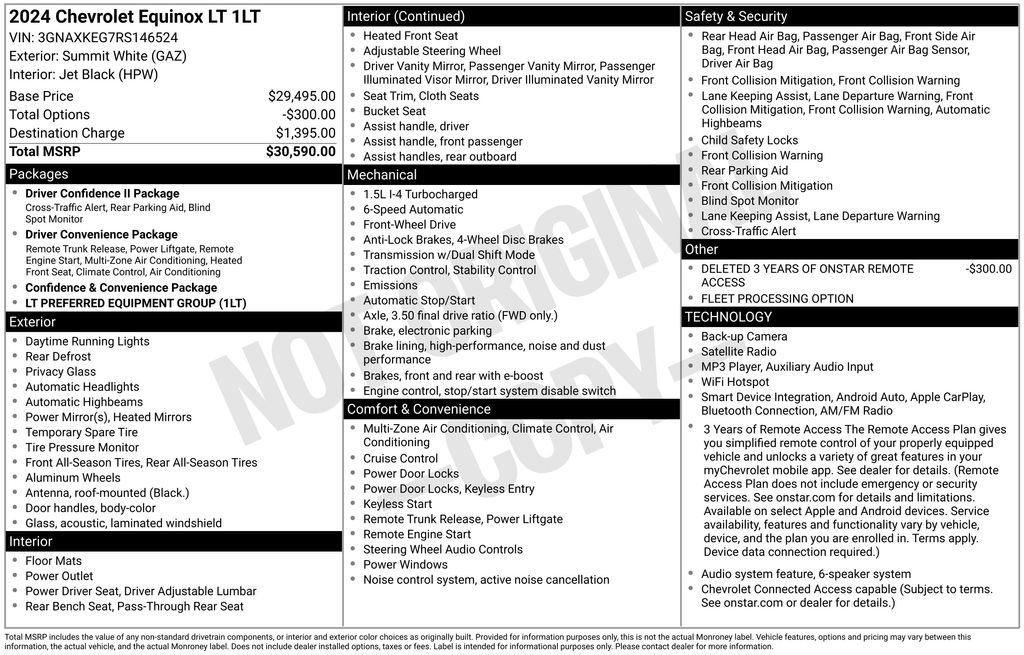 2024 Chevrolet Equinox LT White at Klick Lewis Buick Chevrolet