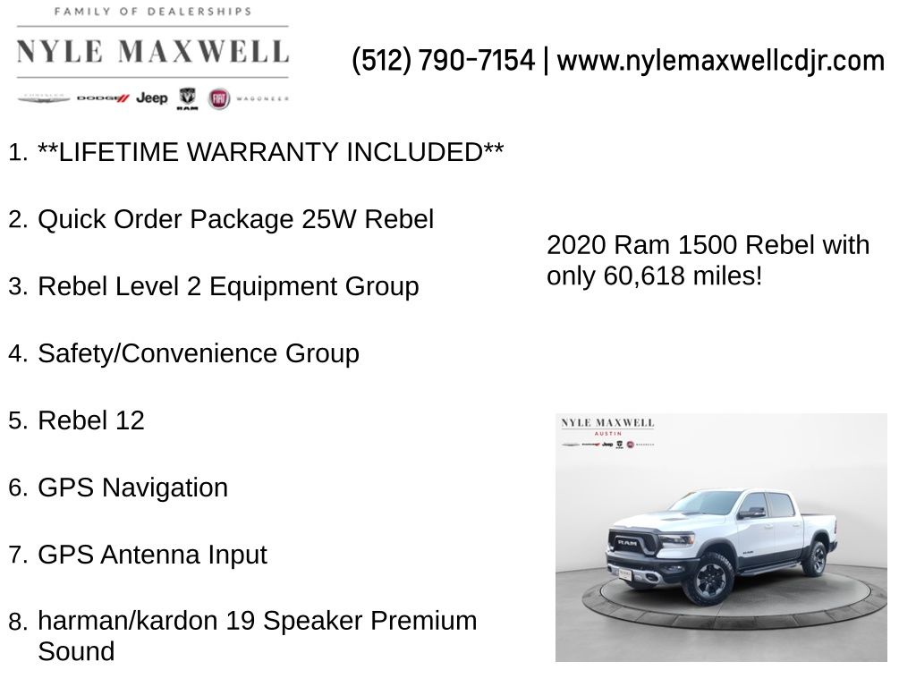 Used Car 2020 Ram 1500  Rebel For Sale Under $40,000 In Austin, Texas