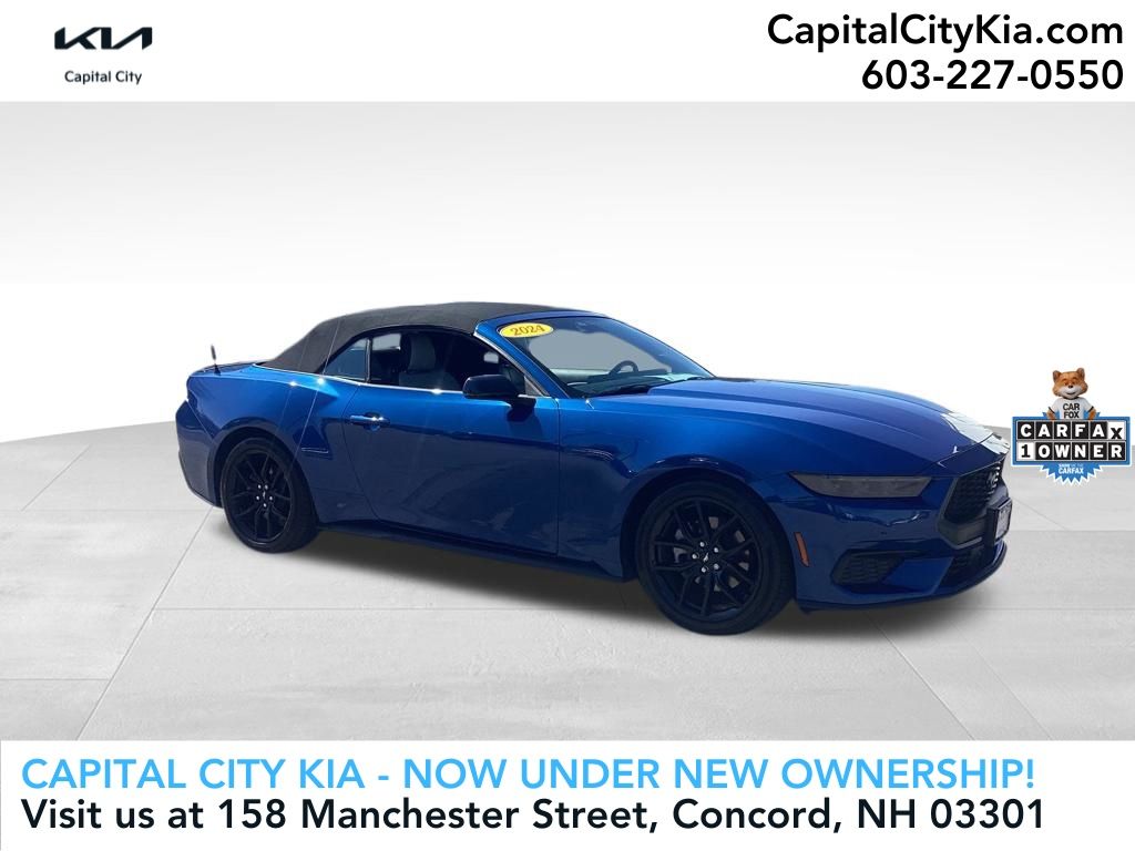 Blue Metallic 2024 Ford Mustang EcoBoost Premium Convertible RWD Convertible Rear-Wheel Drive Automatic