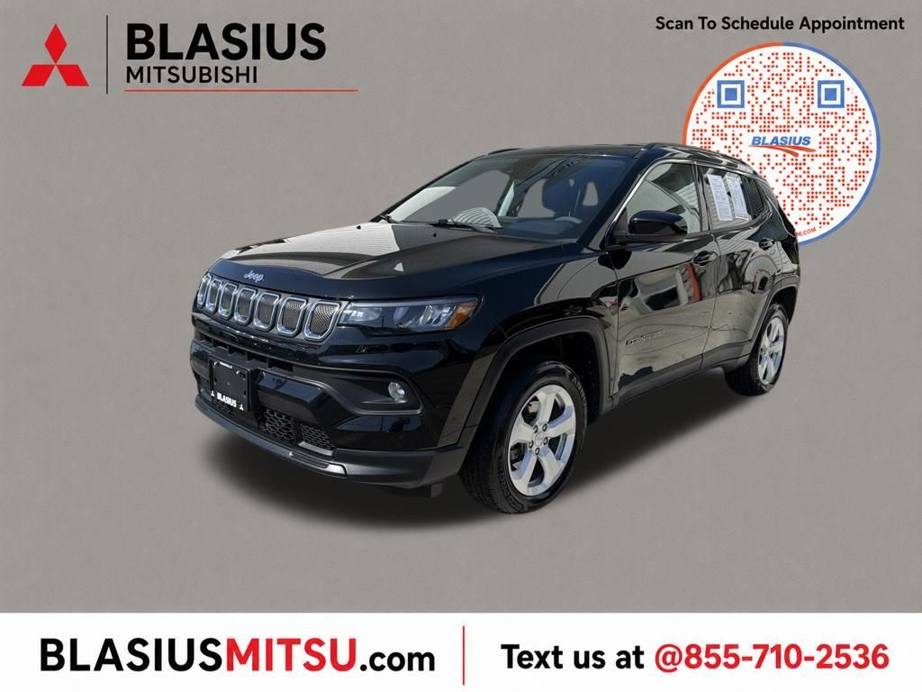 Diamond Black Crystal Pearlcoat 2022 Jeep Compass SUV / Crossover Four-Wheel Drive 9-Speed Automatic