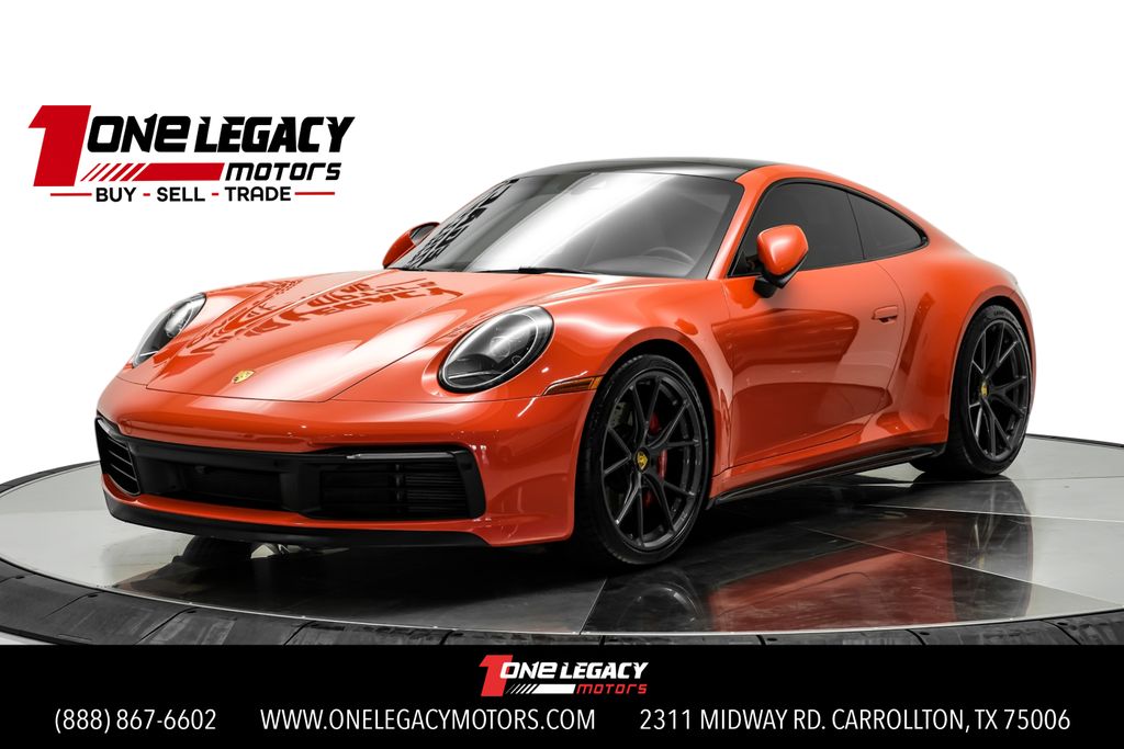 Lava Orange 2021 Porsche 911 Coupe Rear-Wheel Drive 8-Speed Automatic