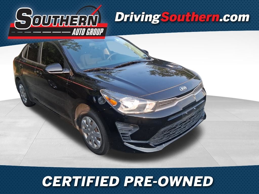 Aurora Black 2021 Kia Rio Sedan Front-Wheel Drive Continuously Variable Transmission