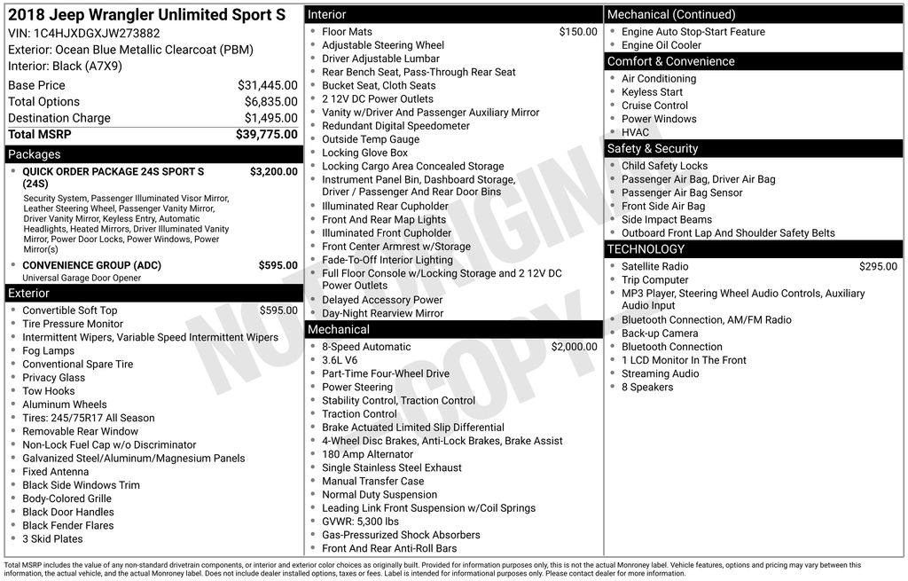 Used 2018 Blue Jeep Unlimited Sport S image 6