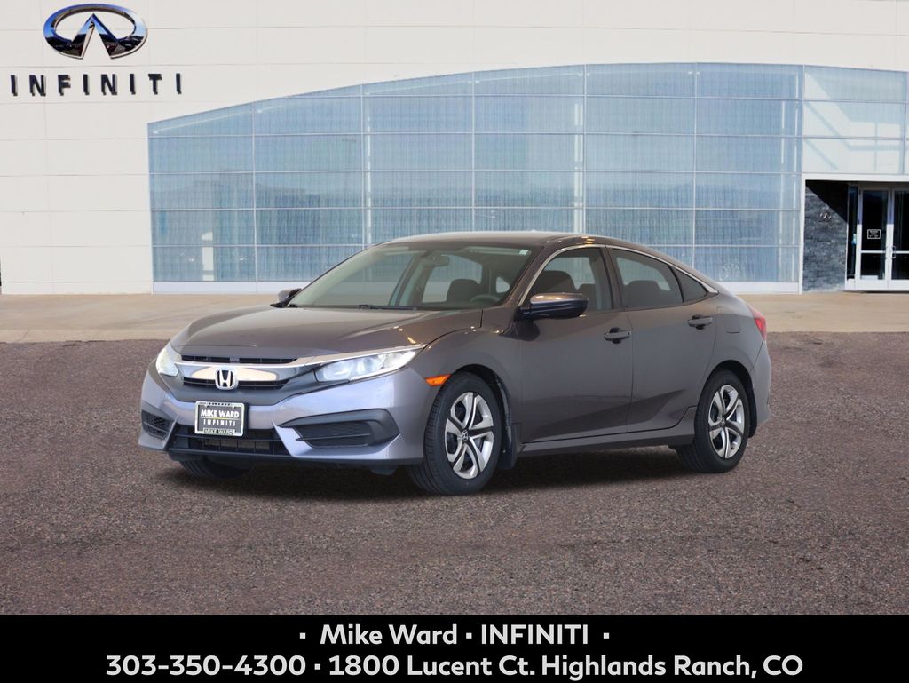 Gray 2016 Honda Civic LX Sedan Front-Wheel Drive 6-Speed Manual