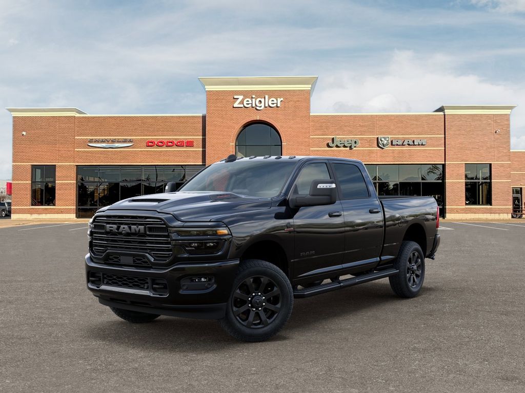 Diamond Black Crystal Pearlcoat 2026 RAM 2500 Laramie Crew Cab 4WD Pickup Truck Four-Wheel Drive 8-Speed Automatic
