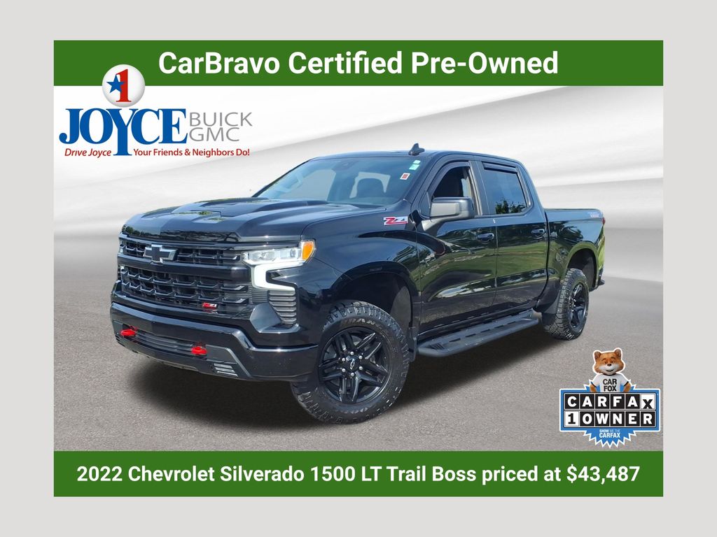 Black 2022 Chevrolet Silverado 1500 Pickup Truck Four-Wheel Drive Automatic