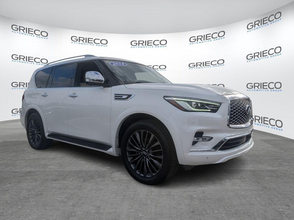 Moonstone White 2024 INFINITI QX80 SUV / Crossover All-Wheel Drive 7-Speed Automatic