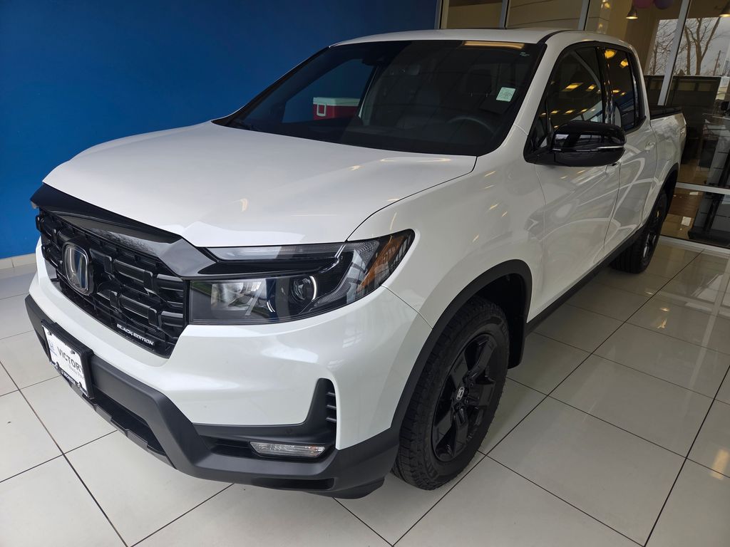 Platinum White 2026 Honda Ridgeline Black Edition AWD Pickup Truck All-Wheel Drive 9-Speed Automatic