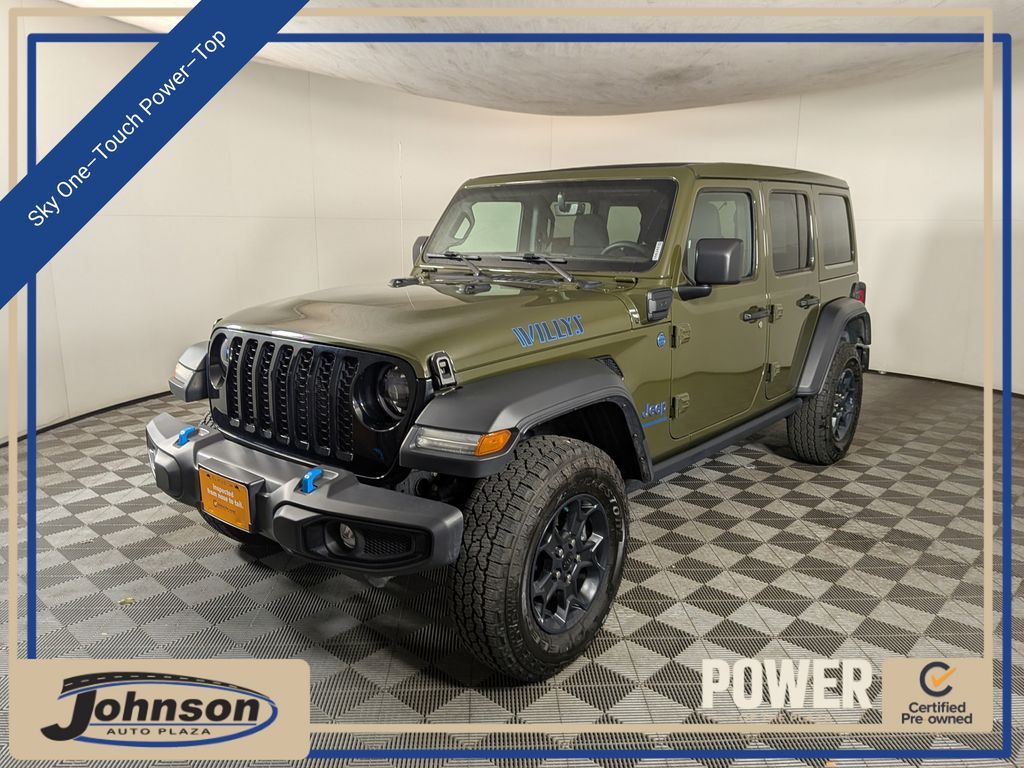 Sarge Green Clearcoat 2023 Jeep Wrangler 4xe SUV / Crossover Four-Wheel Drive 8-Speed Automatic