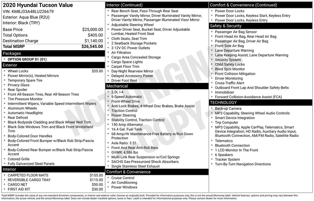 Used 2020 Blue Hyundai Value image 2