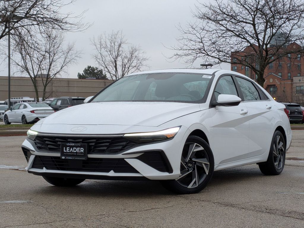 Serenity White 2024 Hyundai Elantra SEL FWD Sedan Front-Wheel Drive Continuously Variable Transmission
