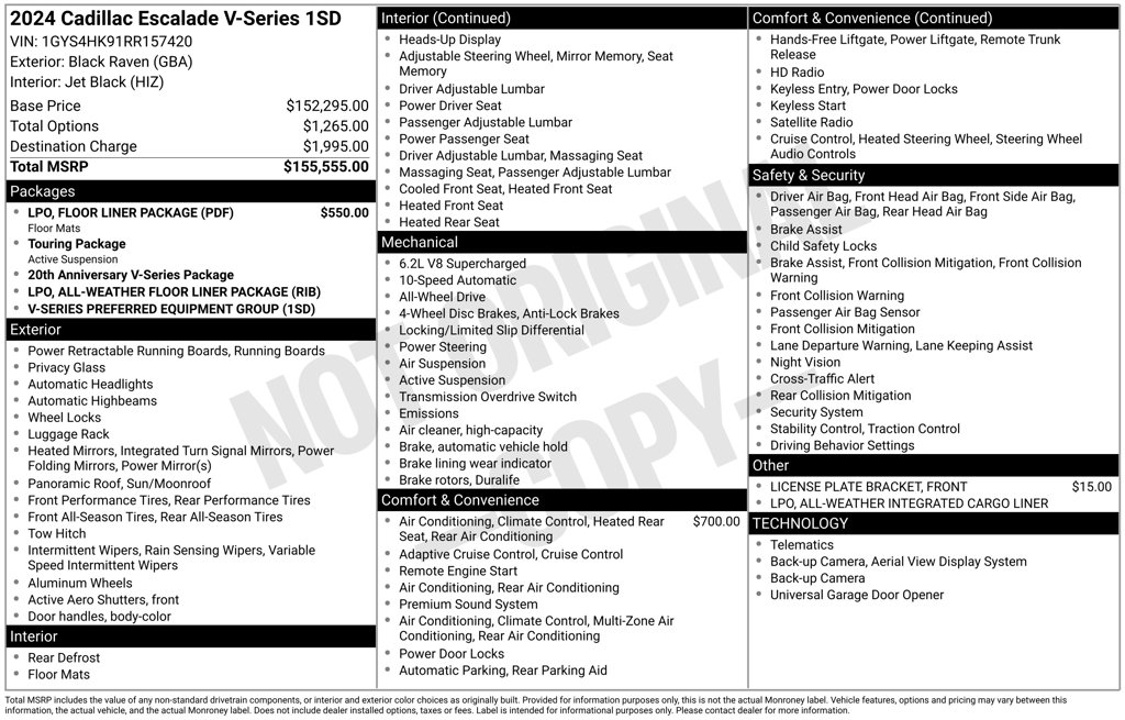 2024 Cadillac Escalade V-Series Black at Carlisle Cadillac Buick GMC