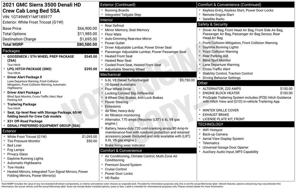 Used Car 2021 Gmc Sierra 3500hd  Denali For Sale Under $60,000 In Austin, Texas