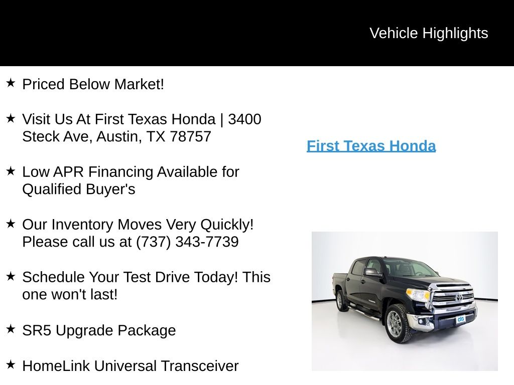 Used Car 2017 Toyota Tundra  Sr5 For Sale Under $20,000 In Austin, Texas