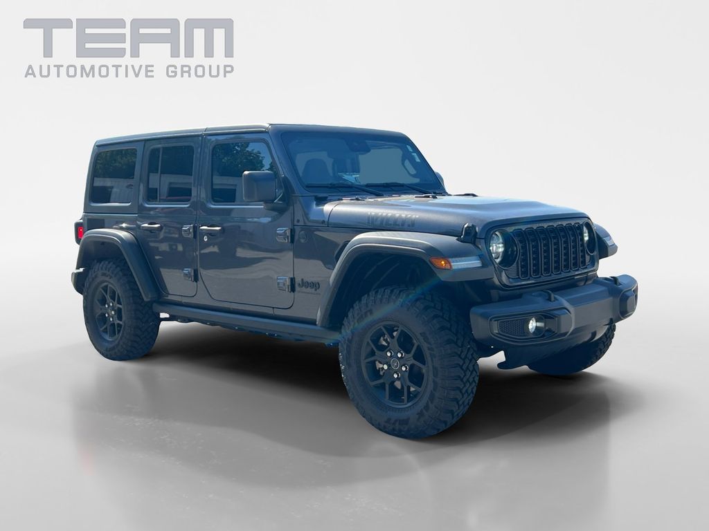 Gray (Granite Crystal Metallic Clearcoat) 2025 Jeep Wrangler Willys 4-Door 4WD SUV / Crossover Four-Wheel Drive 8-Speed Automatic