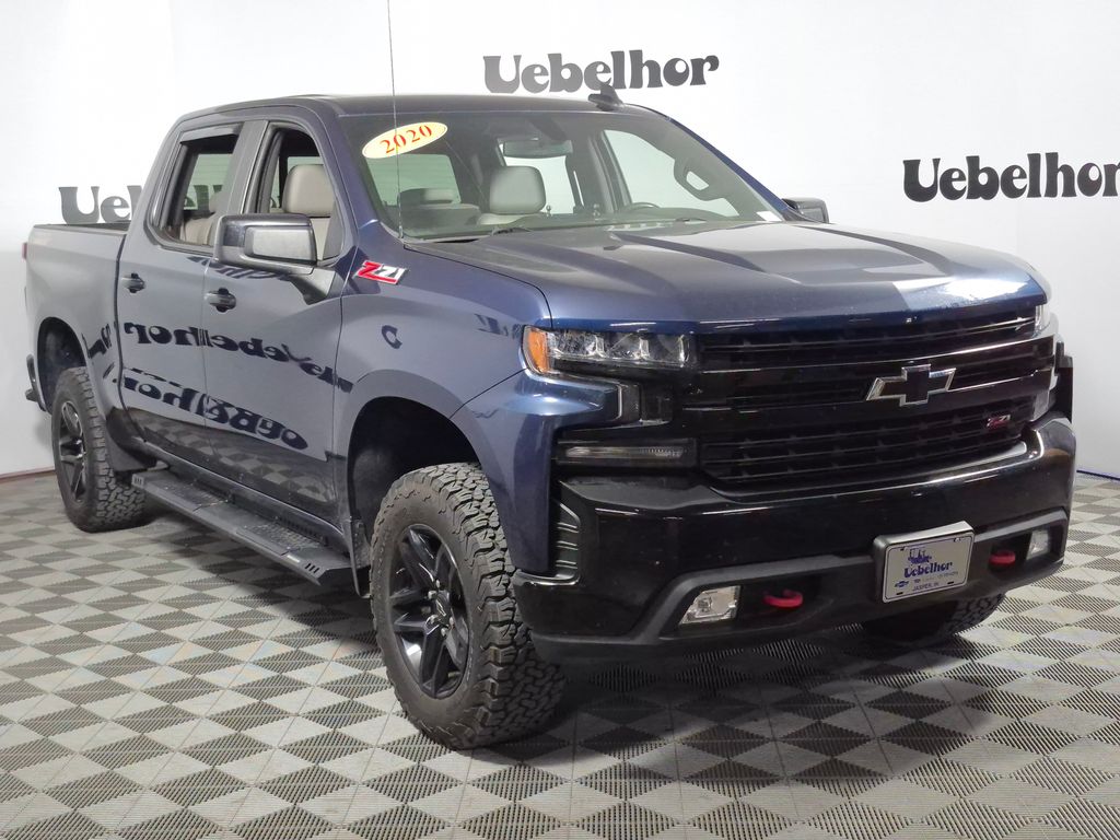 Northsky Blue Metallic 2020 Chevrolet Silverado 1500 LT Trail Boss Crew Cab 4WD Pickup Truck Four-Wheel Drive Automatic