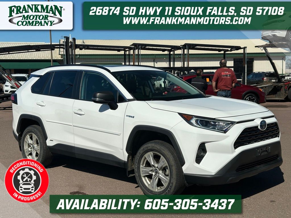 Super White 2019 Toyota RAV4 Hybrid XLE AWD SUV / Crossover All-Wheel Drive Continuously Variable Transmission