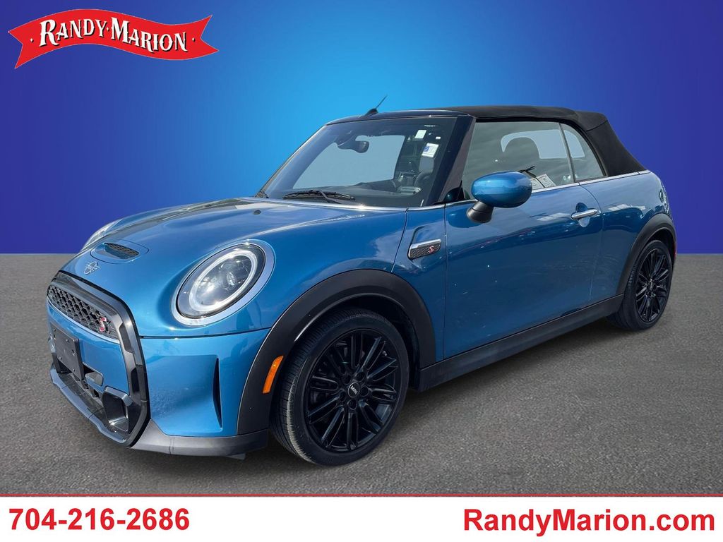 Island Blue Metallic 2022 MINI Cooper S Convertible FWD Convertible Front-Wheel Drive 7-Speed Automatic