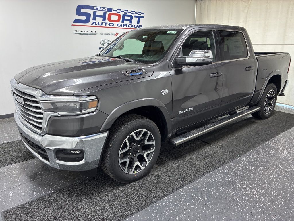 Gray (Granite Crystal Metallic Clearcoat) 2026 RAM 1500 Laramie Crew Cab 4WD Pickup Truck Four-Wheel Drive 8-Speed Automatic