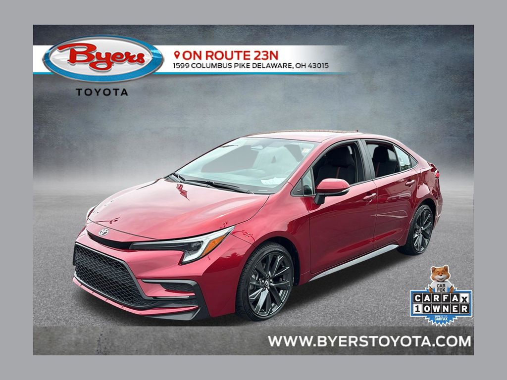 Red (Ruby Flare Pearl) 2025 Toyota Corolla SE FWD Sedan Front-Wheel Drive Continuously Variable Transmission