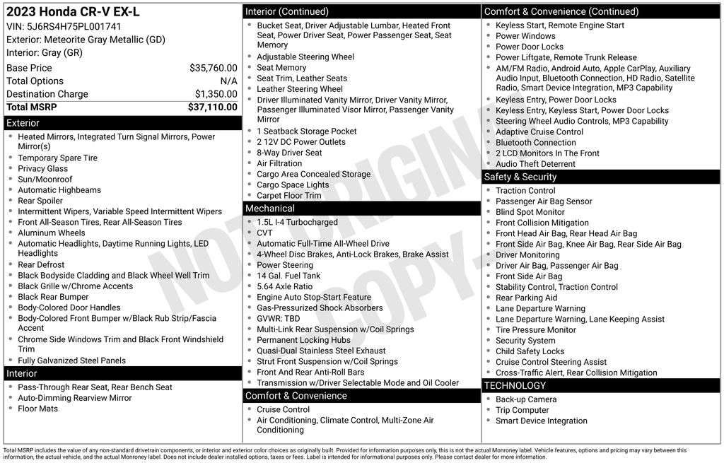 Used Car 2023 Honda Cr-v  Ex-l For Sale Under $30,000 In Austin, Texas