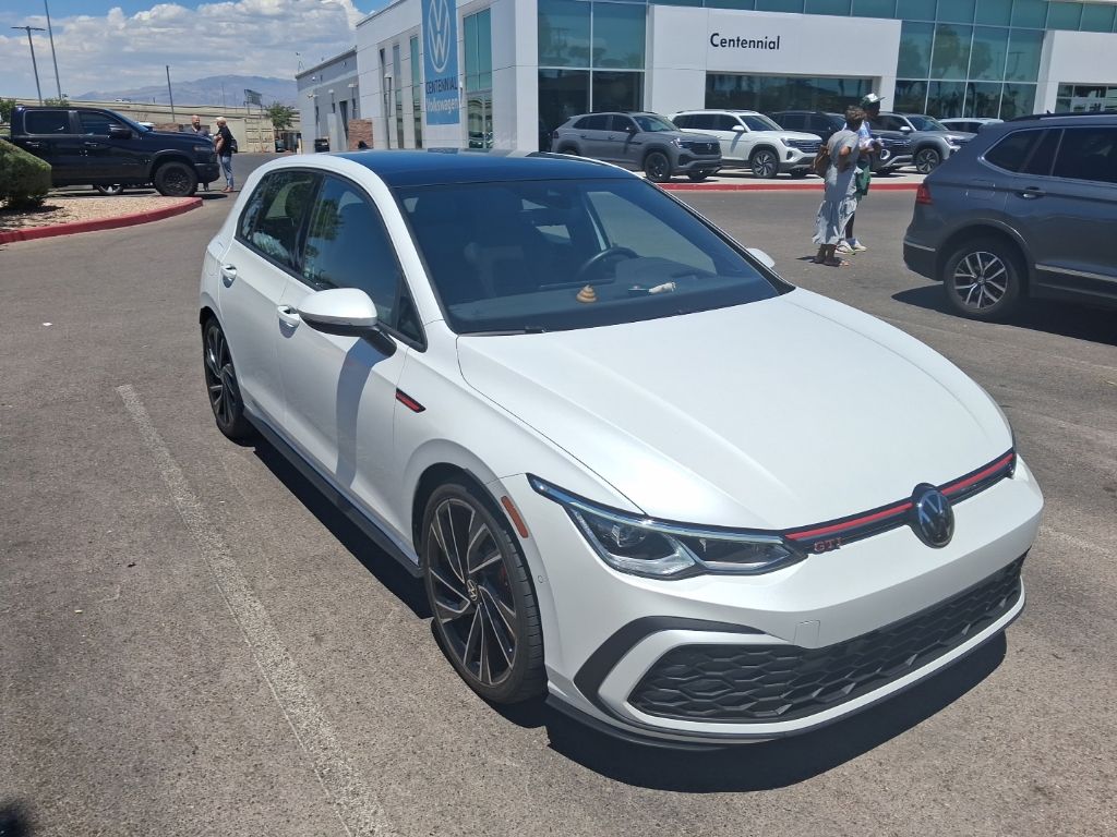 Opal White 2024 Volkswagen Golf GTI Hatchback Front-Wheel Drive 7-Speed Dual Clutch