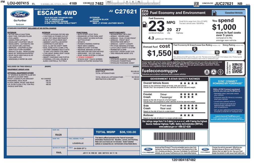 2018 Ford Escape Titanium AWD