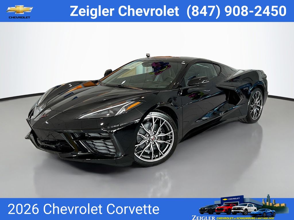 Black 2026 Chevrolet Corvette Coupe Rear-Wheel Drive 8-Speed Dual Clutch
