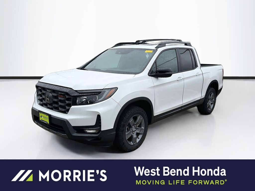 Platinum White Pearl 2025 Honda Ridgeline TrailSport AWD Pickup Truck All-Wheel Drive 9-Speed Automatic
