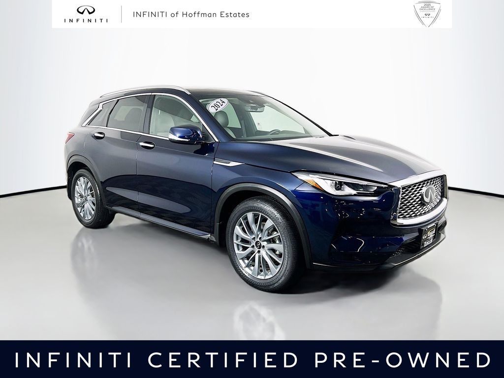 Hermosa Blue 2024 INFINITI QX50 Luxe FWD SUV / Crossover Front-Wheel Drive Continuously Variable Transmission