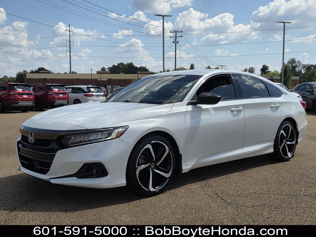 Platinum White 2022 Honda Accord Sedan Front-Wheel Drive Continuously Variable Transmission