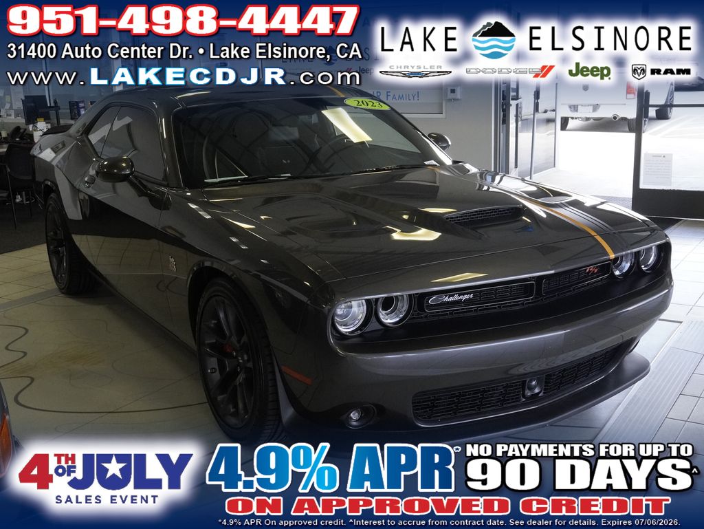 Gray (Granite Crystal Metallic Clearcoat) 2023 Dodge Challenger Coupe Rear-Wheel Drive 8-Speed Automatic