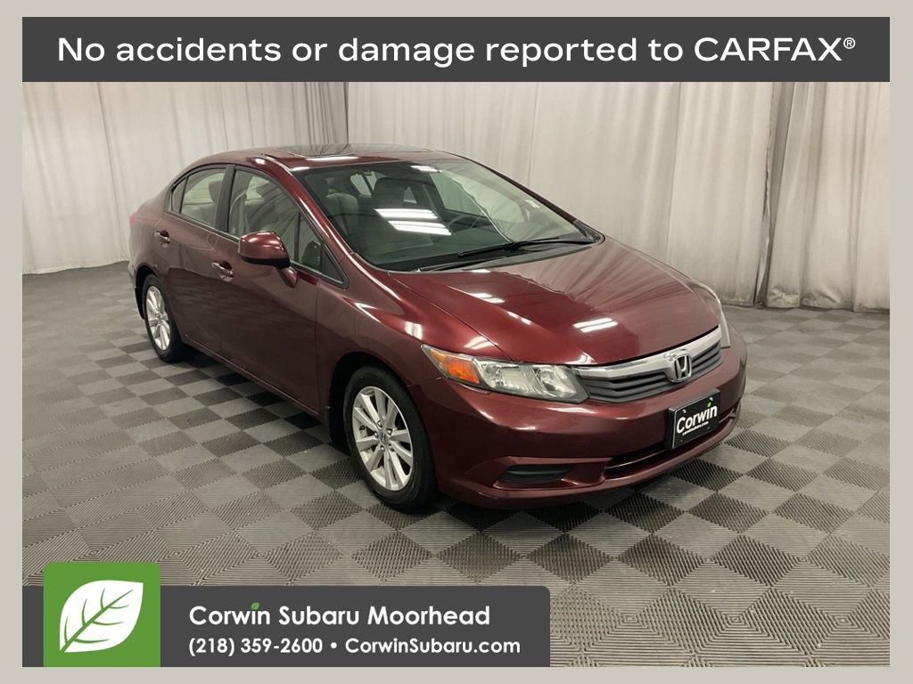 Red (Crimson Pearl) 2012 Honda Civic Sedan Front-Wheel Drive 5-Speed Automatic