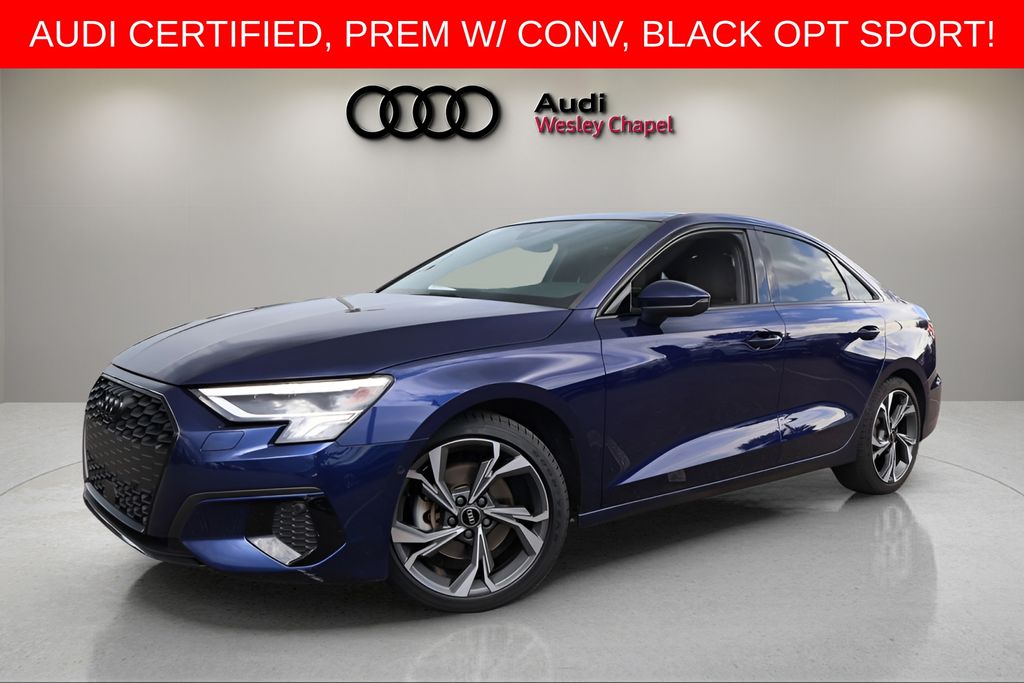 Navarra Blue Metallic 2023 Audi A3 Sedan Front-Wheel Drive 7-Speed Automatic