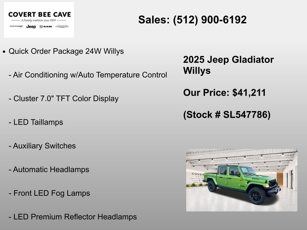 New Car 2025 Jeep Gladiator  For Sale Under $50,000 In Austin, Texas