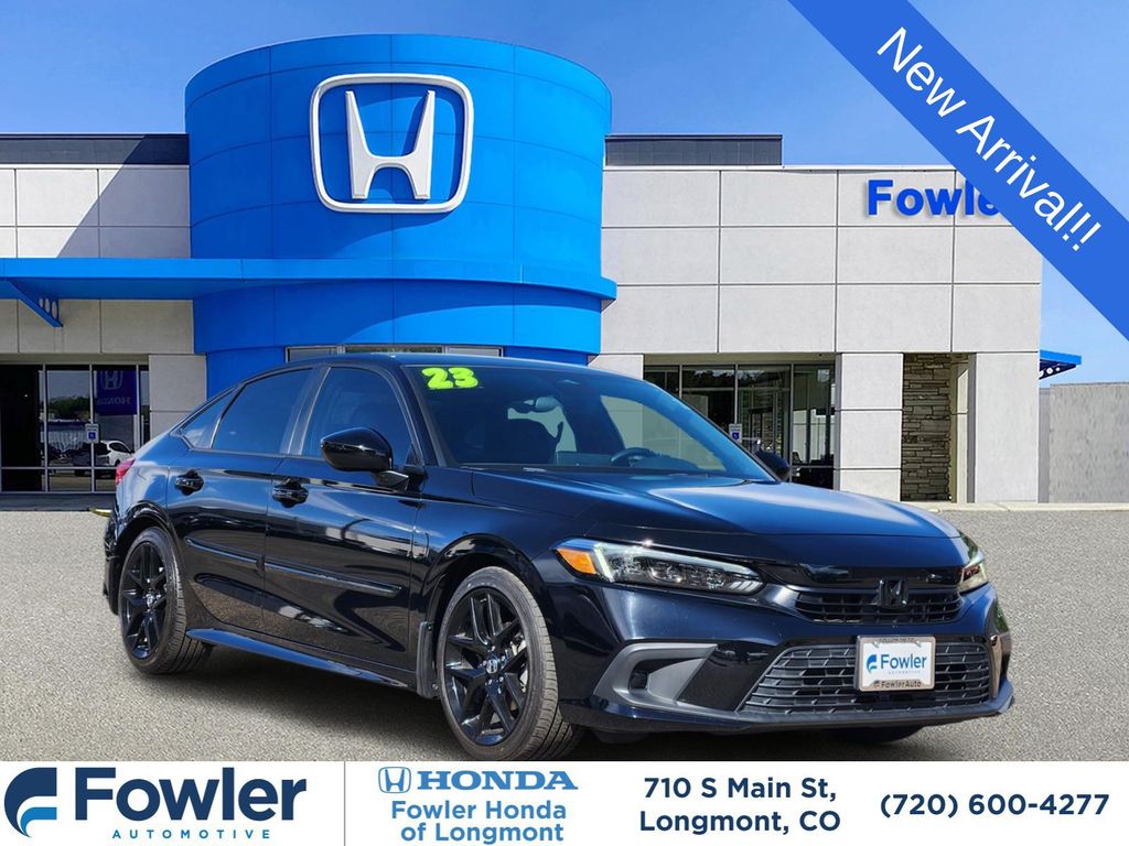 Black 2023 Honda Civic Sedan Front-Wheel Drive Continuously Variable Transmission