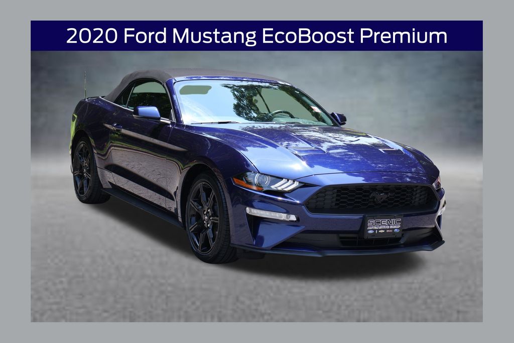 Kona Blue Metallic 2020 Ford Mustang Convertible Rear-Wheel Drive 6-Speed Manual