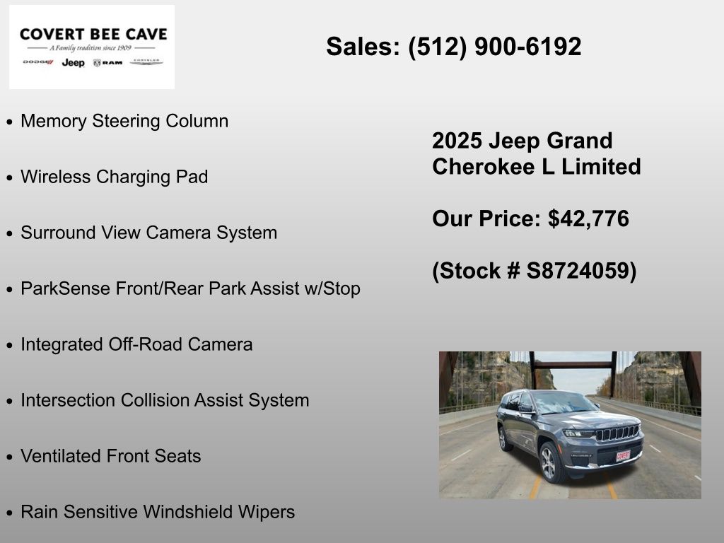 New Car 2025 Jeep Grand Cherokee L  Limited For Sale Under $50,000 In Austin, Texas