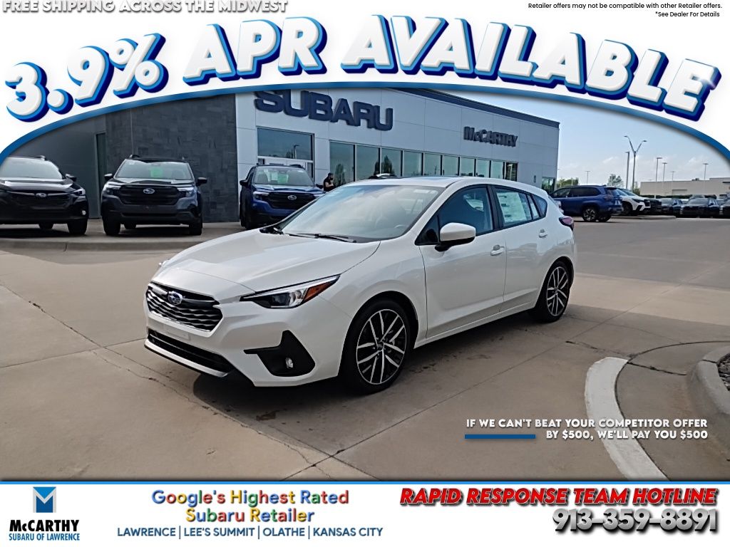 White Pearl 2026 Subaru Impreza Sport AWD Wagon All-Wheel Drive Continuously Variable Transmission