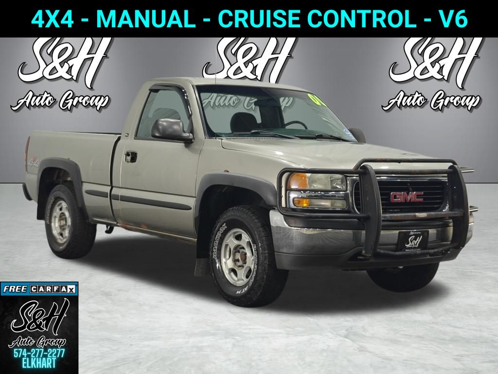 Pewter Metallic 2000 GMC Sierra 1500 SL 4WD Standard Cab SB Pickup Truck Four-Wheel Drive 5-Speed Manual Overdrive