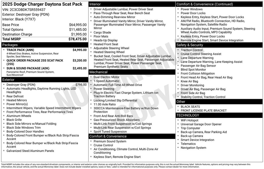 New Car 2025 Dodge Charger  R/t Scat Pack For Sale Under $60,000 In Austin, Texas