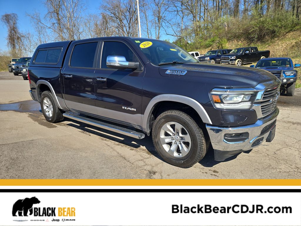 Gray (Maximum Steel Metallic Clearcoat) 2020 RAM 1500 Laramie Crew Cab 4WD Pickup Truck Four-Wheel Drive 8-Speed Automatic