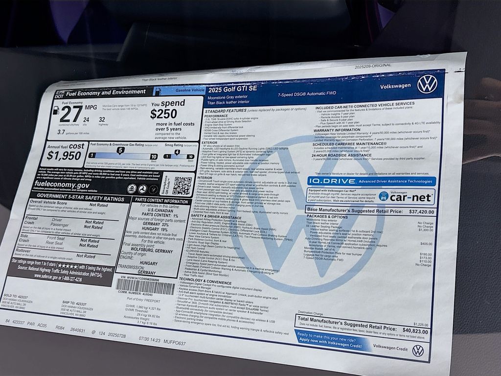 2025 Volkswagen Golf GTI 2.0T SE