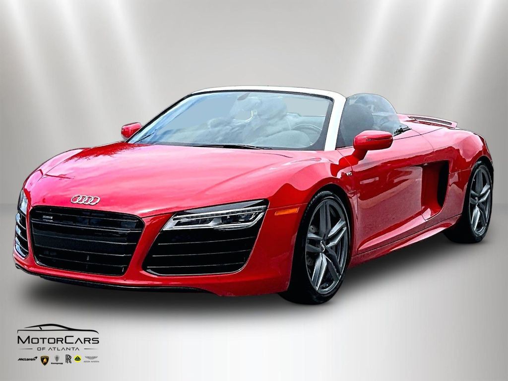 Brilliant Red/Black Roof 2014 Audi R8 Convertible All-Wheel Drive 7-Speed Automatic