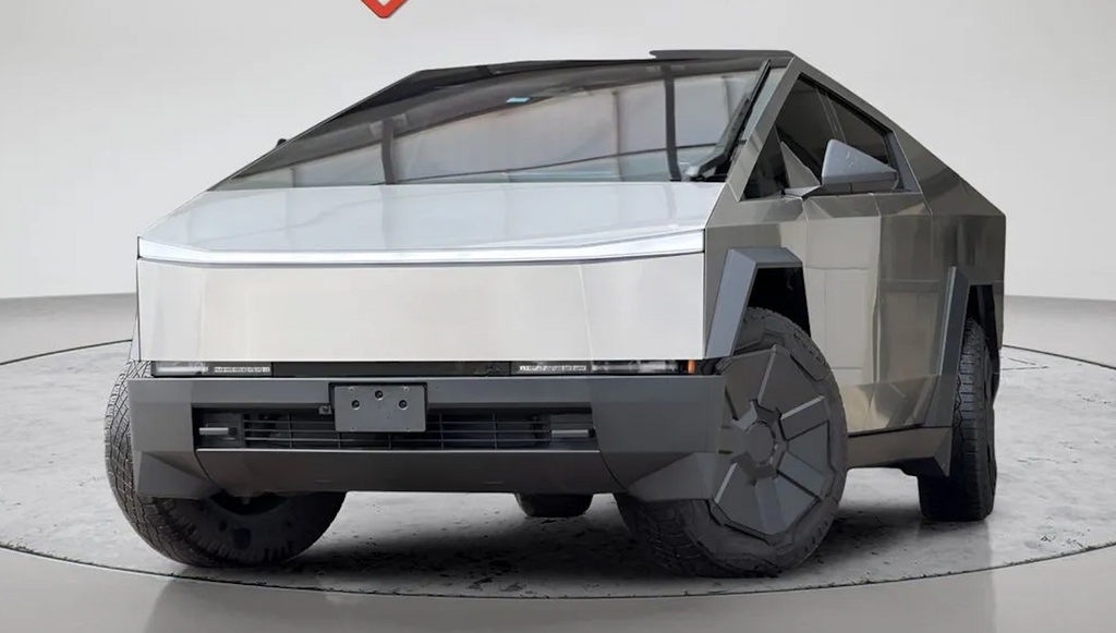 Silver 2024 Tesla Cybertruck Cyberbeast Crew Cab AWD Pickup Truck All-Wheel Drive 1-Speed Automatic