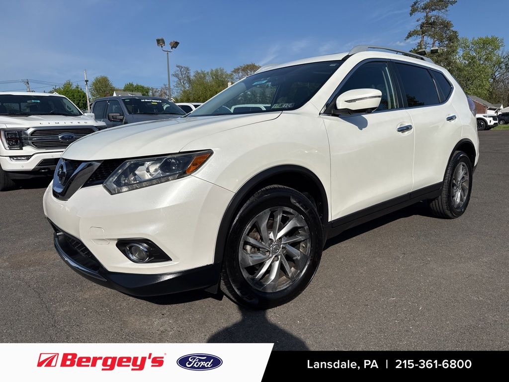Pearl White 2015 Nissan Rogue SL AWD SUV / Crossover All-Wheel Drive Continuously Variable Transmission