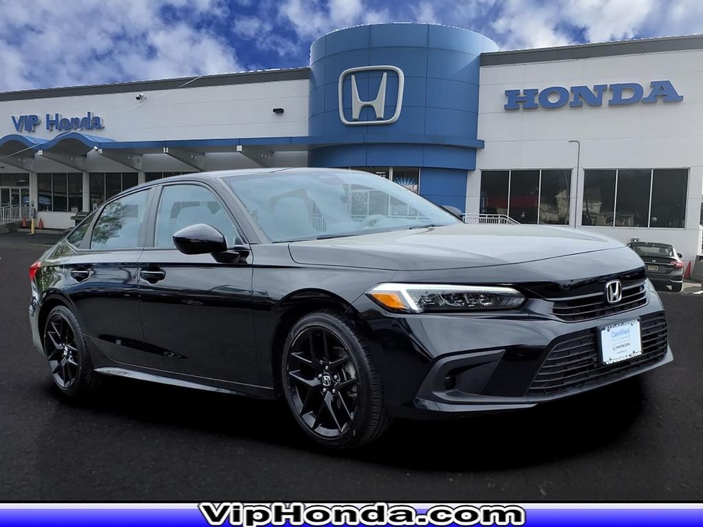 Black 2023 Honda Civic Sport FWD Sedan Front-Wheel Drive Continuously Variable Transmission